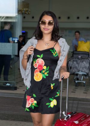 Vanessa White - Arrives at Brisbane Airport in Australia