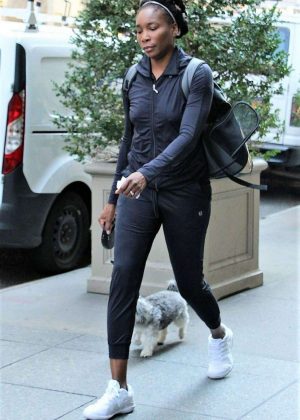 Venus Williams - Walking her dog in New York City