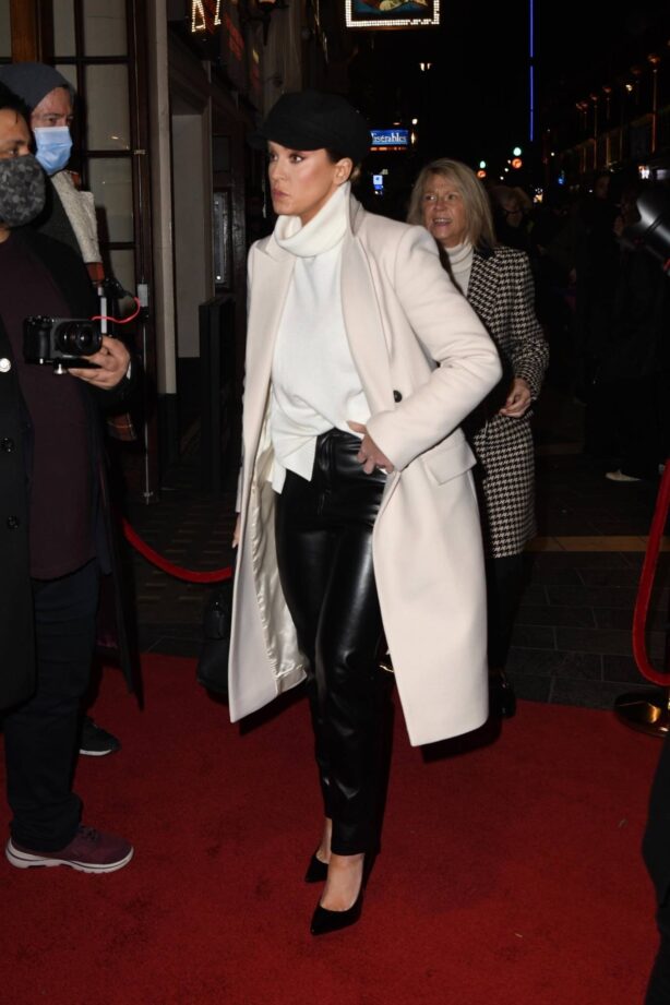 Vicky Pattison - Out in a white coat at the 222 Press Night in London