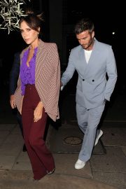 Victoria and David Beckham - Arrives at a private Dinner for Victoria Beckham's London Fashion Week Show