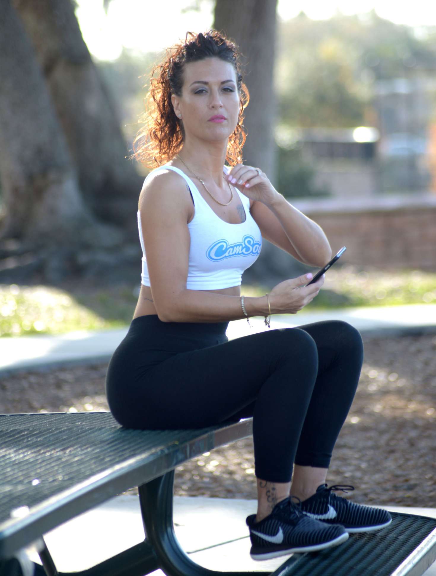 Victoria Banxxx 2017 : Victoria Banxxx in Tights and Sports Bra Doing Yoga ...