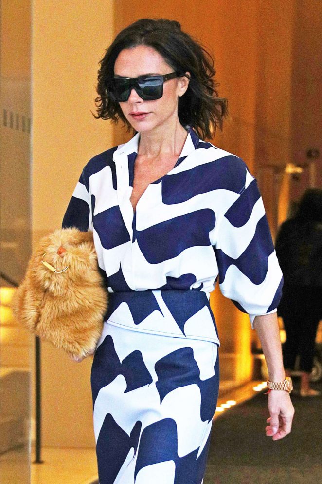 Victoria Beckham in Long Dress out in New York