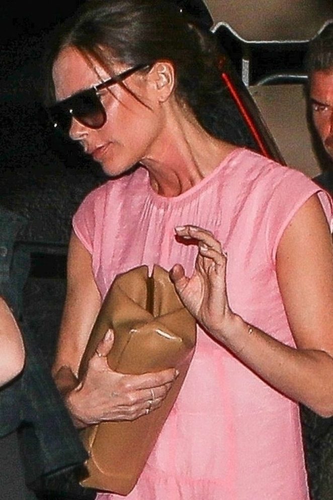 Victoria Beckham in Pink - Leaves a birthday dinner in Santa Monica