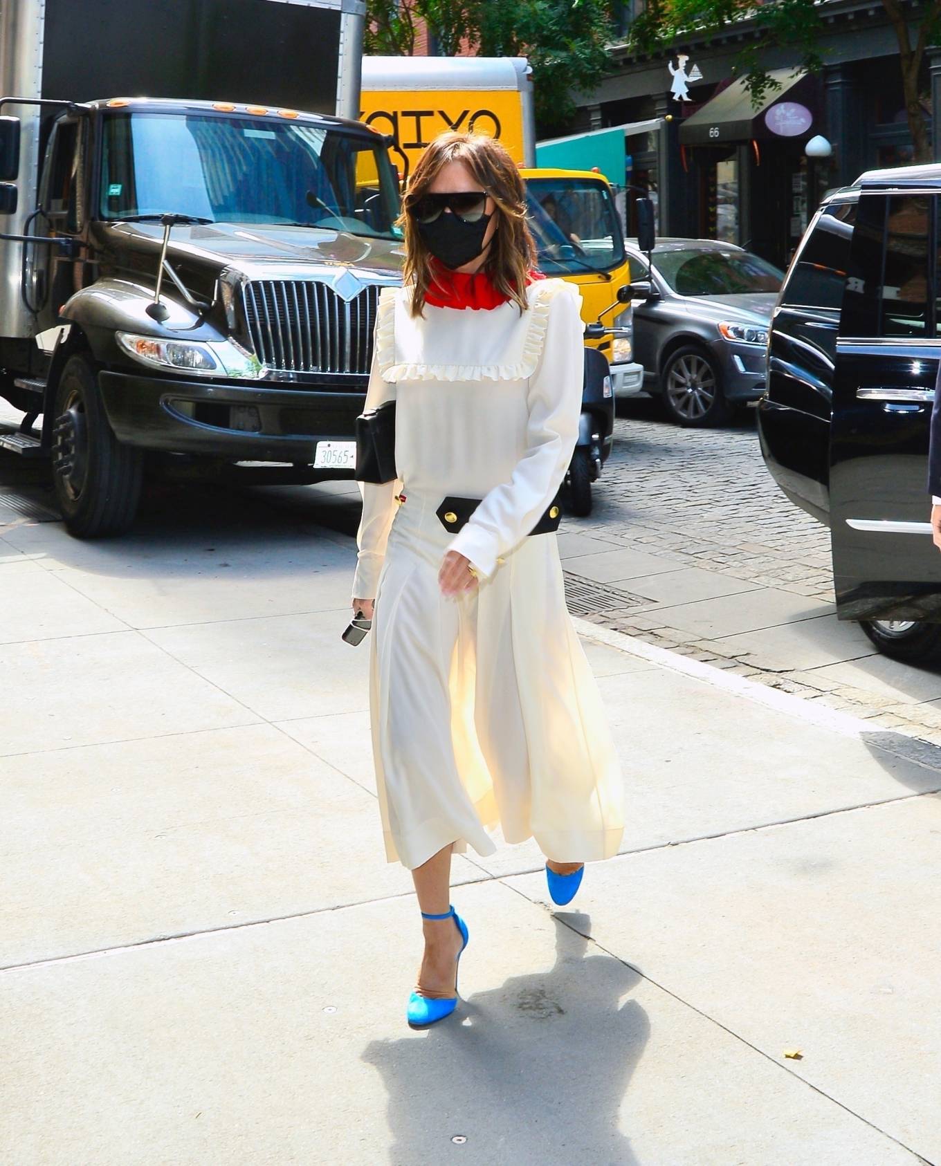 Victoria Beckham 2021 : Victoria Beckham – In white maxi dress steps out in New York-10