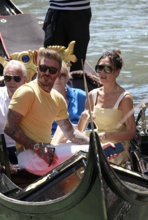 Victoria Beckham - On a boat ride in Venice