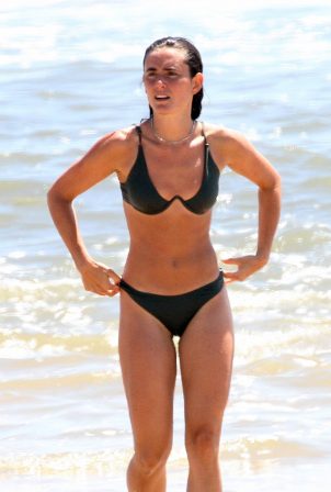 Victoria de Lesseps - In black bikini at the beach in The Hamptons