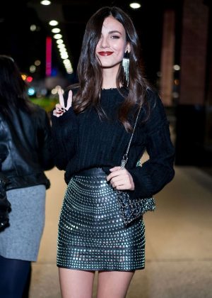 Victoria Justice in Mini Skirt - Out in New York