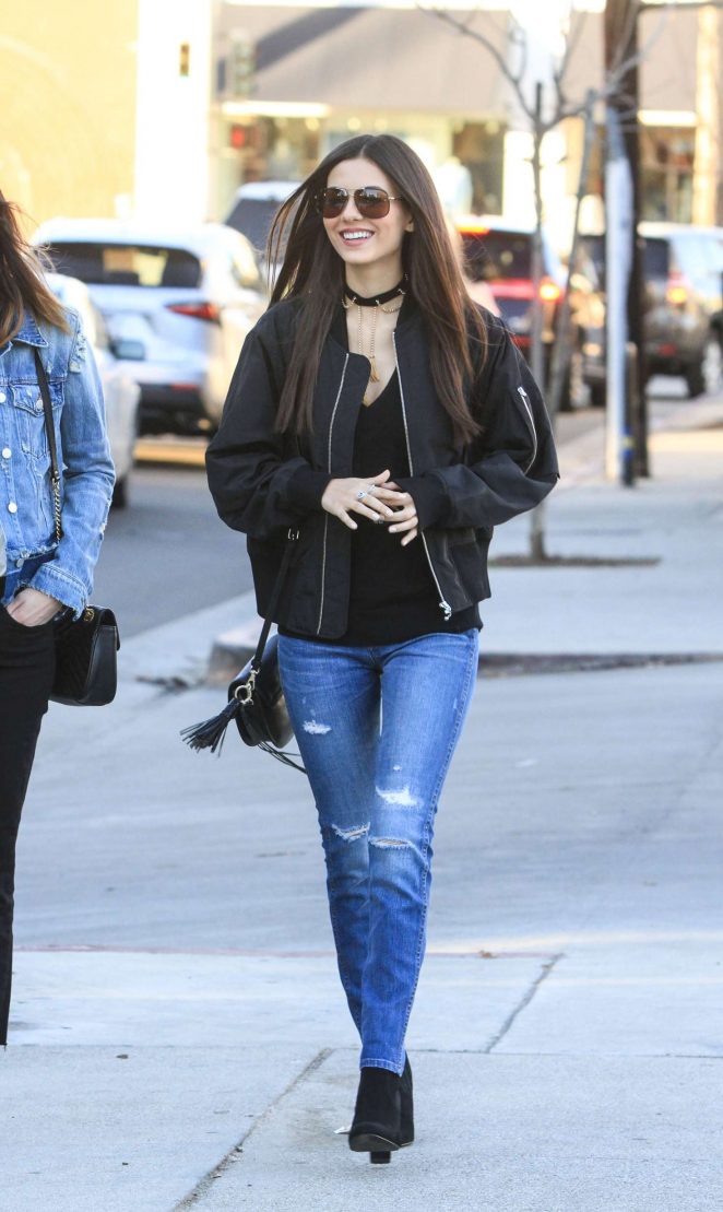 Victoria Justice in Ripped Jeans Out in Studio City