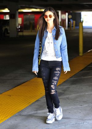 Victoria Justice - Leaving a Parking Garage in Los Angeles
