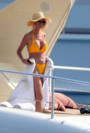 Victoria Silvstedt - In a bikini on a luxury yacht in Monaco