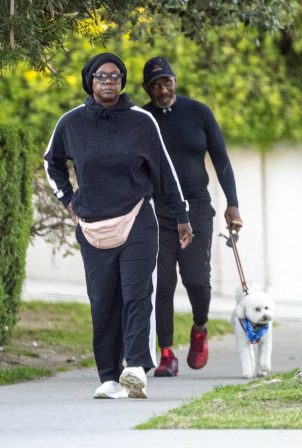 Viola Davis - Seen with her husband and her dog in Toluca Lake