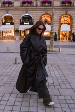 Vittoria Ceretti - Leaving the Schiaparelli fitting for tomorrow show in Paris