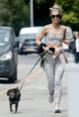 Vogue Williams - Out for a jog with dog in Chelsea