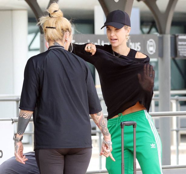 Vogue Williams - With Jo McNally depart Perth Airport in Perth