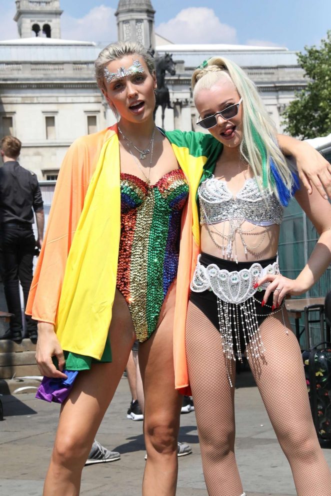 Wallis Day and Alice Chater at Pride London Festival in London