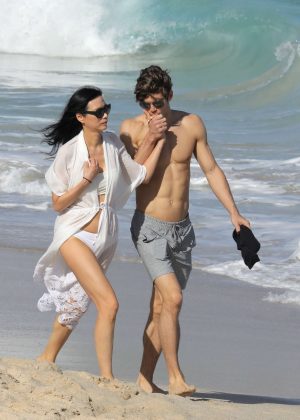 Wendi Deng on the beach in St Barts