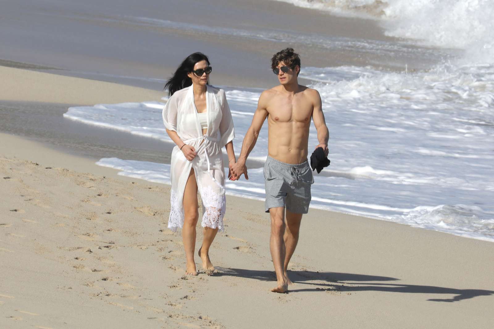 Wendi Deng on the beach in St Barts. 