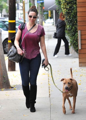 Whitney Cummings - Walking Her Dog in Los Angeles