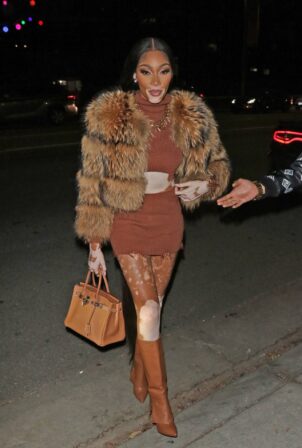 Winnie Harlow - Leaving 'Revolve Winterland' Holiday Event in Los Angeles