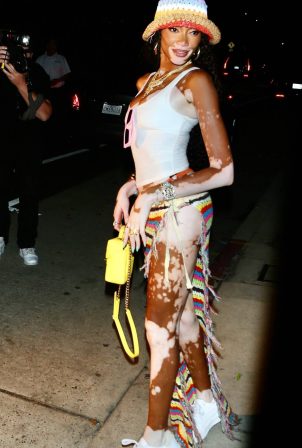 Winnie Harlow - Rocks a colorful outfit at a party at Giorgio Baldi in Santa Monica
