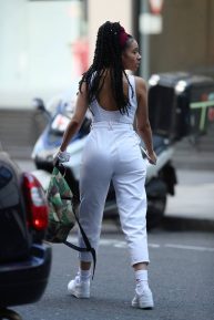 Yasmin Evans - All in white out running errands