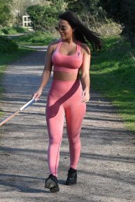 Yazmin Oukhellou - Walking her dogs in Harlow