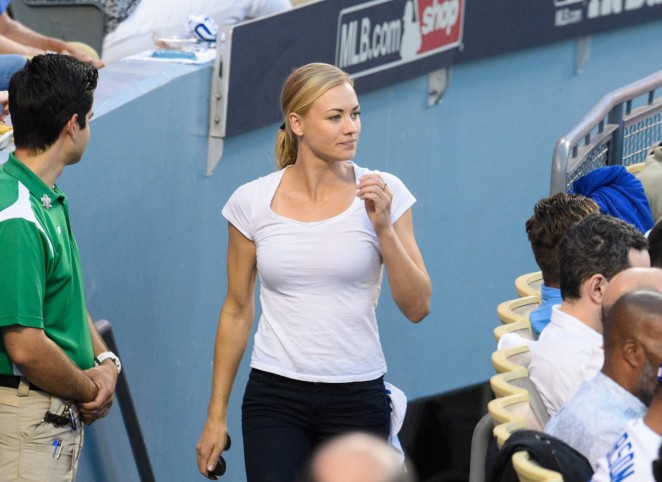 Yvonne Strahovski - New York Mets and Los Angeles Dodgers game in Los Angeles