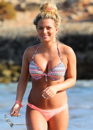 Zara Holland in Bikini on the beach in Ibiza