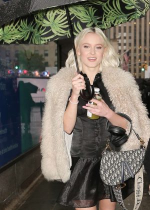 Zara Larsson in Black Mini Dress - Out in New York