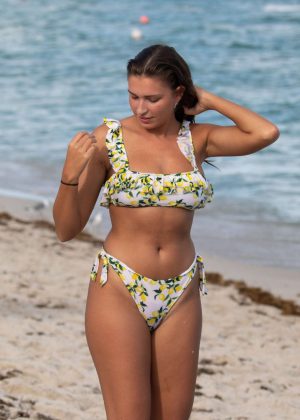Zara McDermott in Bikini on the beach in Miami