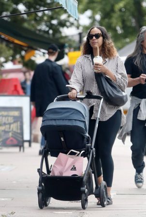 Zawe Ashton - Is seen pushing her baby around Primrose Hill in North London