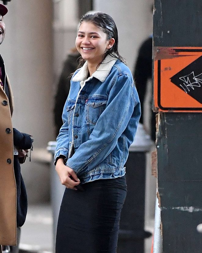 Zendaya in a Jean Jacket out in New York City