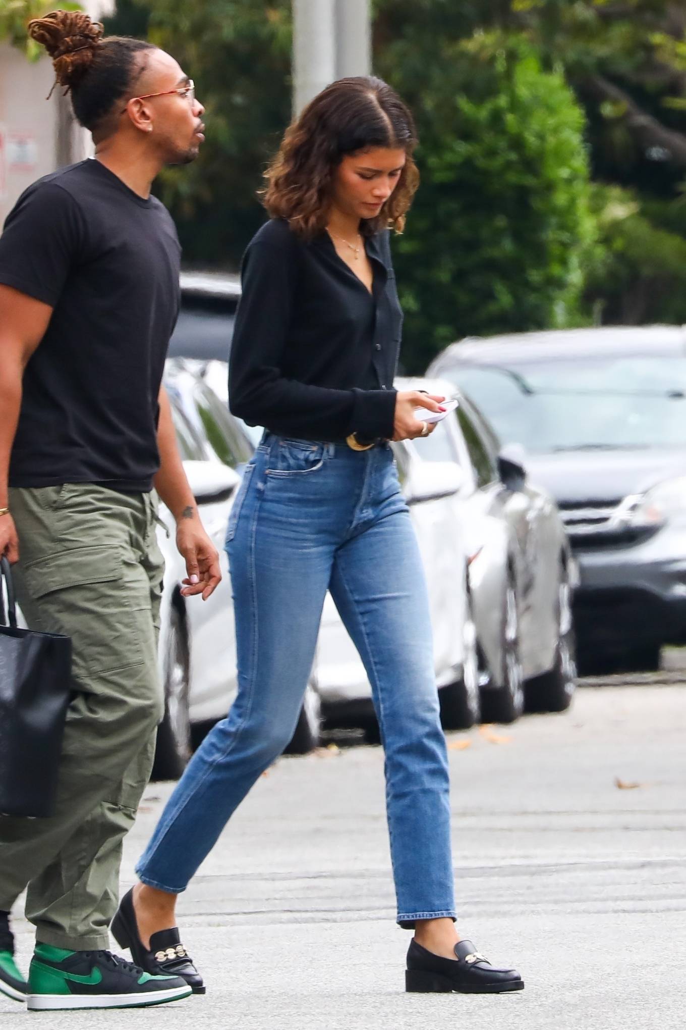 Zendaya - In denim pants out for lunch in Los Angeles