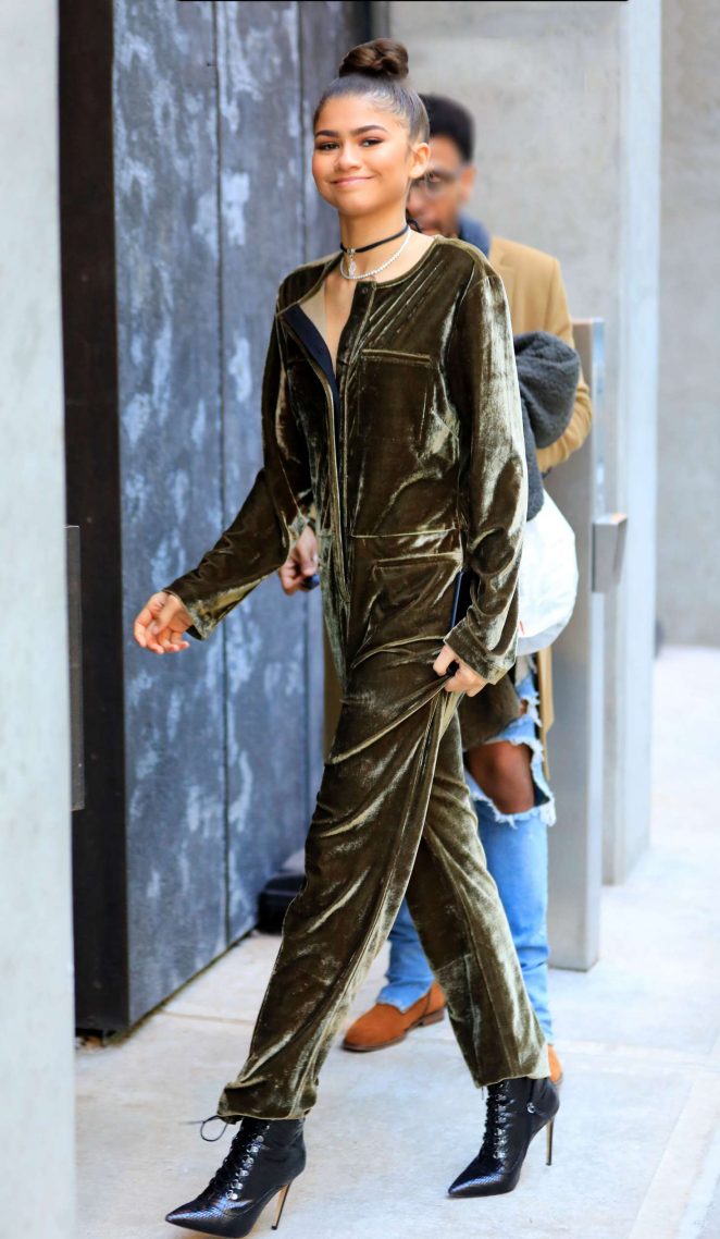 Zendaya in Jumpsuit Out in New York