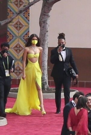 Zendaya - In yellow dress ariving at the Oscars 2021 in Los Angeles