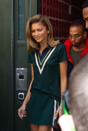 Zendaya - Seen with fans while exiting a hotel in New York City