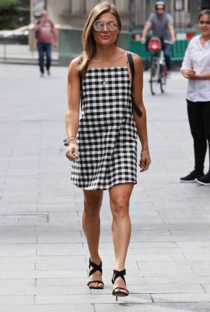 Zoe Hardman - Wears checkered dress while out in London