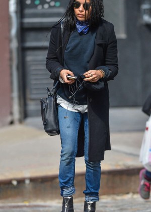 Zoe Kravitz in Jeans Out in NYC