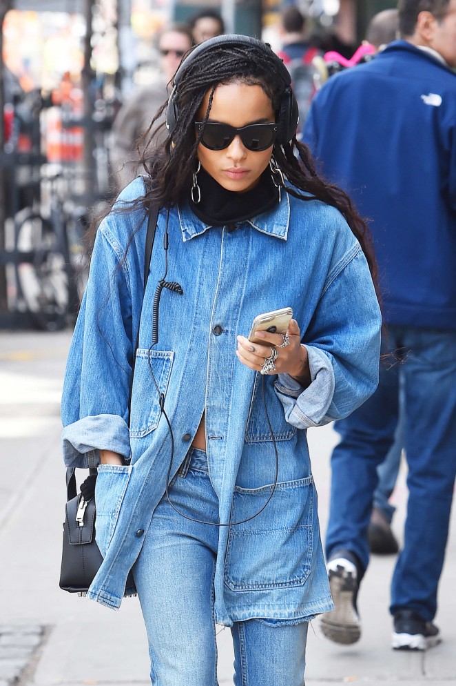 Zoe Kravitz in Jeans out in New York