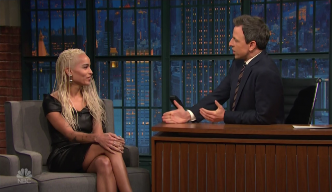 Zoe Kravitz on 'Late Night with Seth Meyers' in New York City