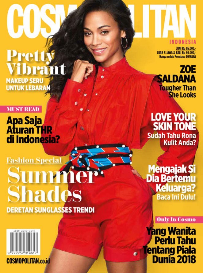 Zoe Saldana - Cosmopolitan Indonesia Cover (June 2018)