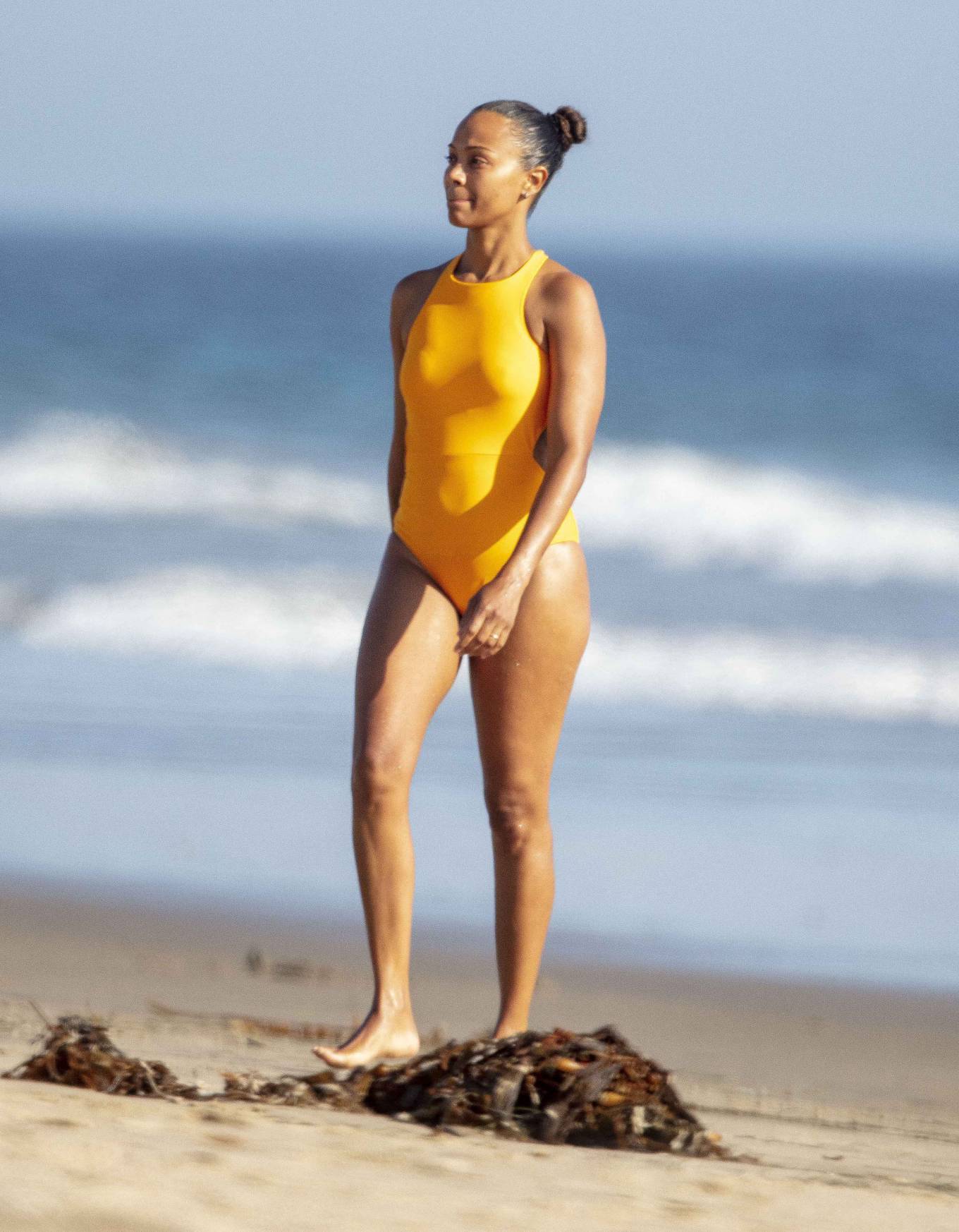 Zoe Saldana 2020 : Zoe Saldana - In bikini on the beach in Malibu -39. 