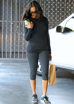 Zoe Saldana in Tights Out in Hollywood