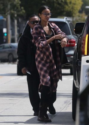 Zoe Saldana - Out and about in Hollywood