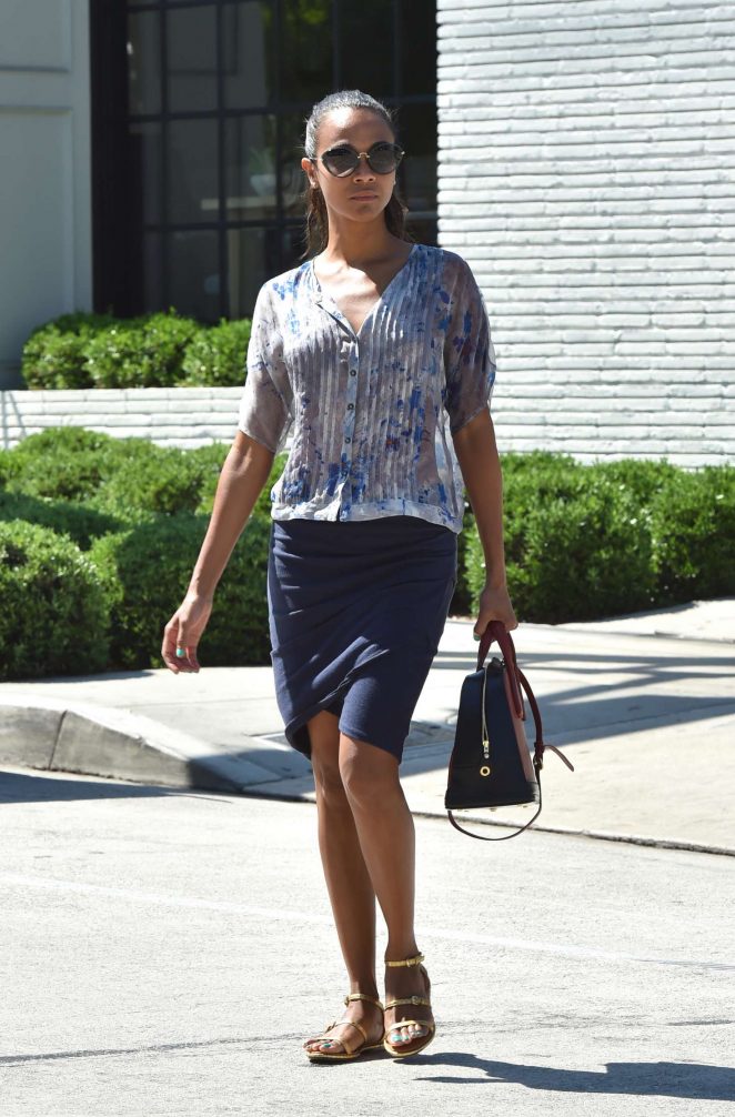 Zoe Saldana out in West Hollywood