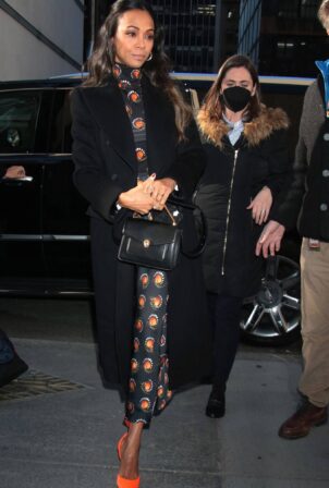 Zoe Saldana - Promote her film 'The Adam Project' while in New York