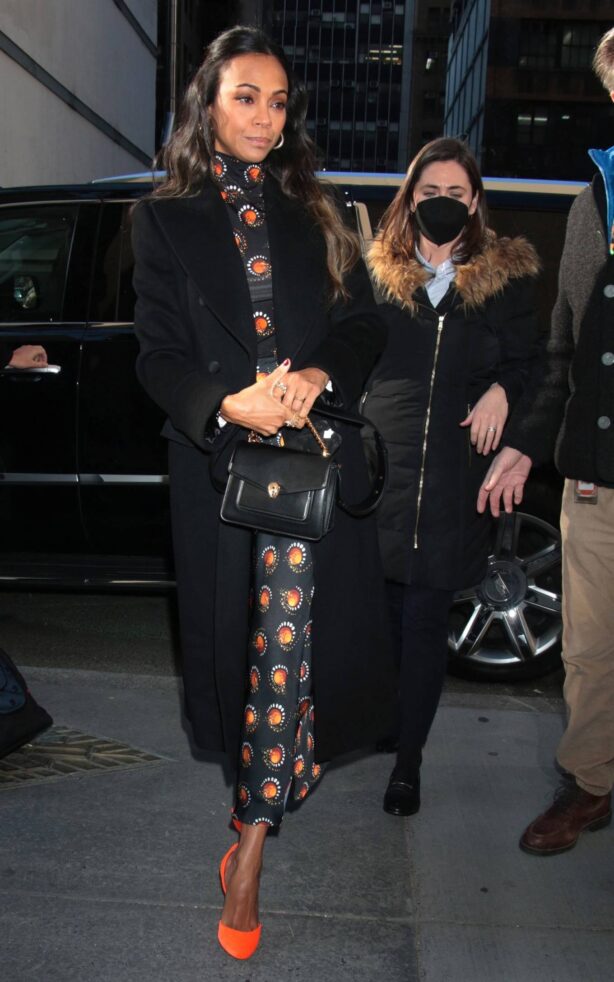 Zoe Saldana - Promote her film 'The Adam Project' while in New York