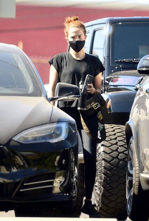 Zoey Deutch is spotted leaving a gym in Los Angeles