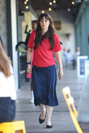 Zooey Deschanel - Spotted at Cafe Luxe in Brentwood